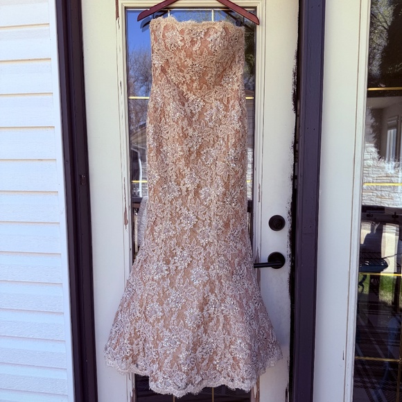 Absolutely Stunning Strapless Lace, Bead and Sequin Prom Formal - Picture 3 of 11